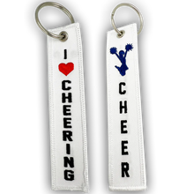 Load image into Gallery viewer, Cheerleading Cheer Cheerleader Keychain or Luggage Tag or zipper pull School Spirit GL8-008 LKC-103 Discontinued