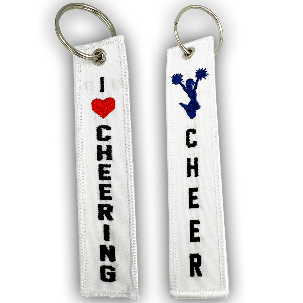 Cheerleading Cheer Cheerleader Keychain or Luggage Tag or zipper pull School Spirit GL8-008 LKC-103 Discontinued
