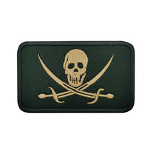 Load image into Gallery viewer, Classic Pirate Skull an Crossbones Davy Jones Hook and Loop Morale Patch FREE USA SHIPPING SHIPS FROM USA PAT-598 599