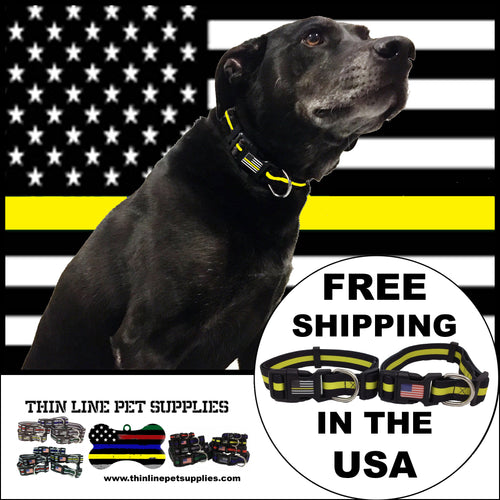 Classic Thin Gold Line Dog Collar Dispatcher Emergency Services 911 Operator - www.ChallengeCoinCreations.com