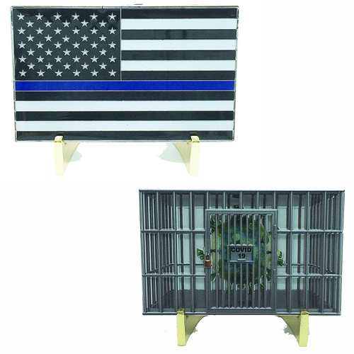 Covid 19 Pandemic in Jail Thin Blue Line Challenge Coin Police LEO CBP MR-016 - www.ChallengeCoinCreations.com