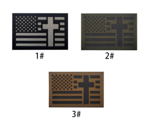 USA Flag and Christian Cross Hook and Loop Morale Patch Army Navy USMC Air Force LEO FREE USA SHIPPING SHIPS FROM USA M00301 PAT-110/111/112 (E)