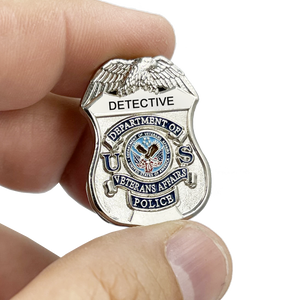 VA Veterans Affairs Police Officer DETECTIVE Administration shield lapel pin BL7-016 - www.ChallengeCoinCreations.com