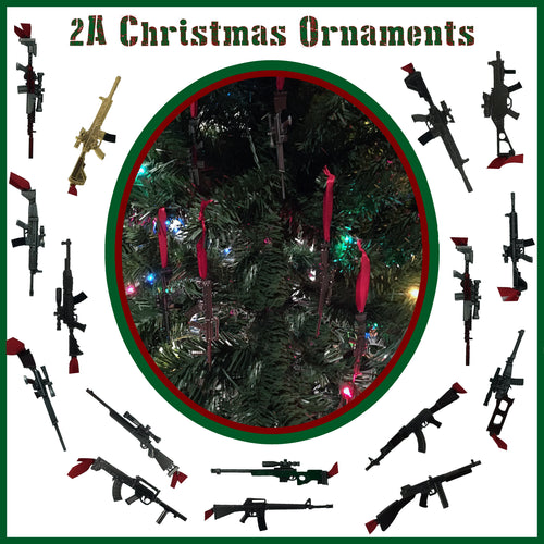 2A Long Rifle Christmas Ornaments 2nd Amendment  Free USA Shipping - www.ChallengeCoinCreations.com
