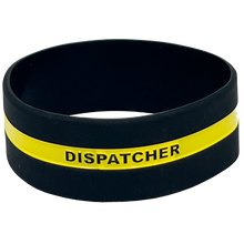 Load image into Gallery viewer, 911 Headset Hero Thin Gold Line Silicon Bracelet (YELLOW) Dispatcher Emergency DL13-015 SBLT-01