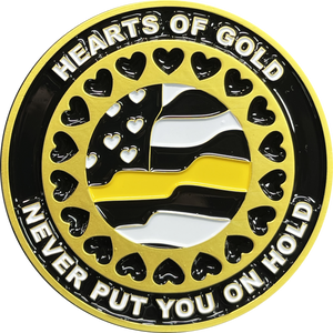 Emergency 911 Dispatcher Heart of Gold Challenge Coin Thin Gold Line BL3-013 - www.ChallengeCoinCreations.com
