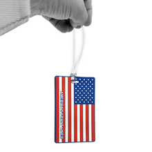 Load image into Gallery viewer, American Flag USA Luggage ID Tag Military Veteran Patriotic Gift for suitcase BL4-023 LKC-99