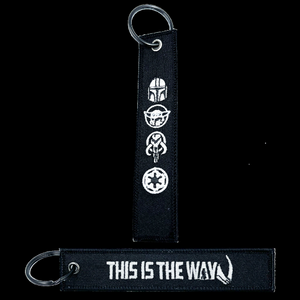 Mandalorian inspired Grogu Beskar This it the way Black Keychain or Luggage Tag or zipper pull THE CHILD EL1-019 LKC-21 - www.ChallengeCoinCreations.com