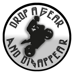 3.5 " Motorcycle Sticker (2 pack) Ships from USA "Drop A Gear and Disappear?"