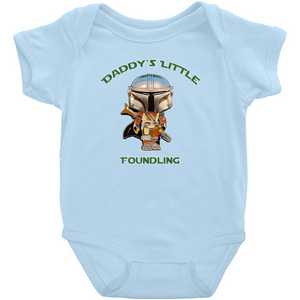 Daddy's Little Foundling Mandalorian Inspired Jumpsuit Unisex Baby Infant Preemie - www.ChallengeCoinCreations.com