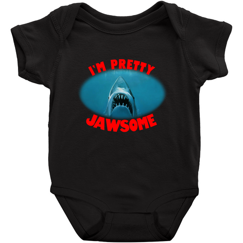 Jaws inspired I'm Pretty Jawsome Infant Baby Body Suit Bodysuit - www.ChallengeCoinCreations.com