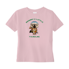 Load image into Gallery viewer, Mommy&#39;s Little Foundling Mandalorian Inspired Unisex T-Shirts (Toddler Sizes) - www.ChallengeCoinCreations.com