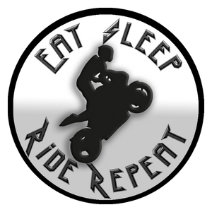 3.5 " Motorcycle Sticker (2 pack) Ships from USA "Eat Sleep Ride Repeat?"