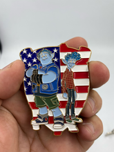 Load image into Gallery viewer, Disney Pixars Onward Inspired Security Challenge Coin RED WHITE and BLUE Police Dispatcher Corrections - www.ChallengeCoinCreations.com