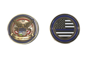 FAM-001 Federal Air Marshall Challenge Coin Thin Blue Line LEO Police Officer - www.ChallengeCoinCreations.com