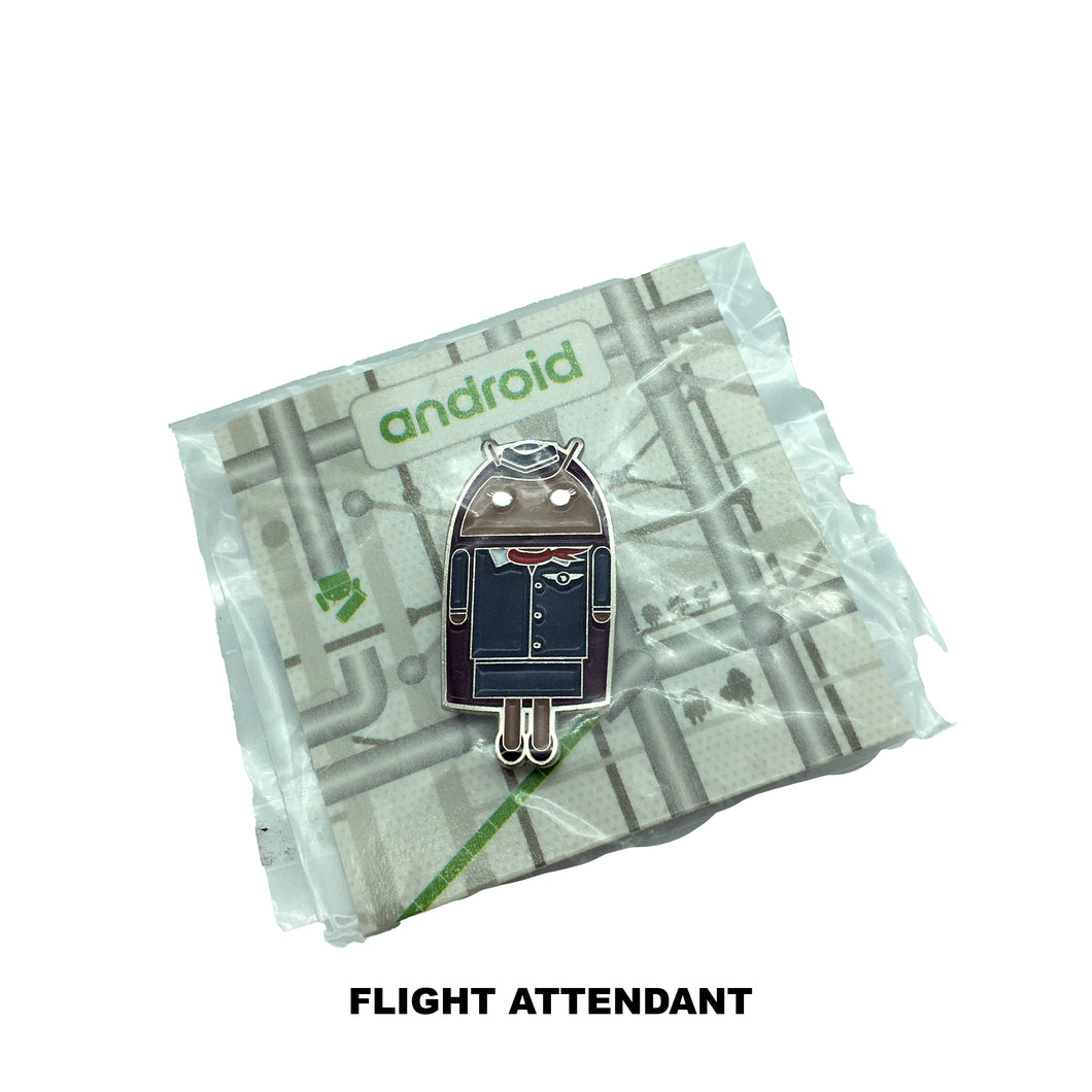 2018 Google Android MWC Limited Edition Enamel Flight Attendant Lapel Pin Free USA Shipping