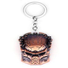 Load image into Gallery viewer, Large Alien Inspired Predator Head Mask Keychain Key Rings Metal AVP Halloween Gift - www.ChallengeCoinCreations.com