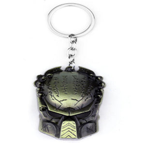 Large Alien Inspired Predator Head Mask Keychain Key Rings Metal AVP Halloween Gift - www.ChallengeCoinCreations.com
