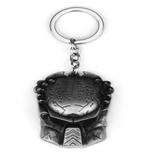 Load image into Gallery viewer, Large Alien Inspired Predator Head Mask Keychain Key Rings Metal AVP Halloween Gift - www.ChallengeCoinCreations.com