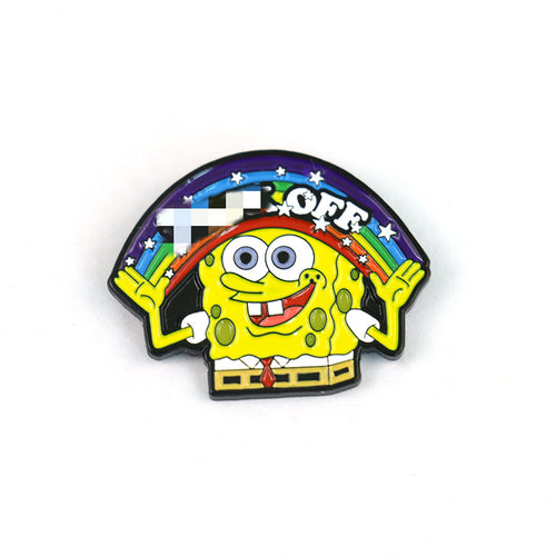 Parody Sponge Bob Square Pants Spongebob Squarepants F Off Rainbow Pin FREE USA SHIPPING SHIPS FROM USA P-157