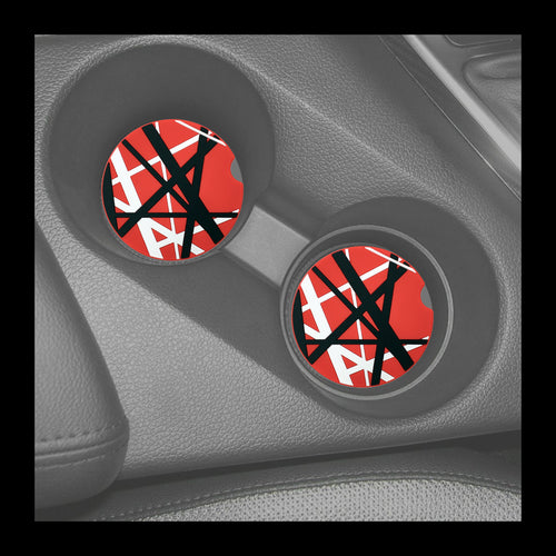 Set of 2 EVH Frankenstein Inspired Car Cupholder Coaster - www.ChallengeCoinCreations.com