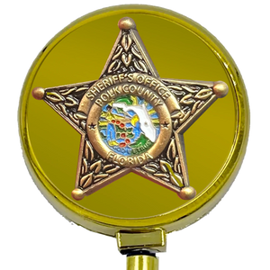 Polk County Florida Deputy Sheriff Metal ID Reel retractable Card Holder Grady Judd GL6-006 ID-022A