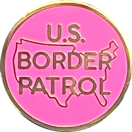 CBP US Border Patrol cloisonné lapel pin thin PINK line Breast Cancer Awareness survivor PBX-001-C P-158C  (E)