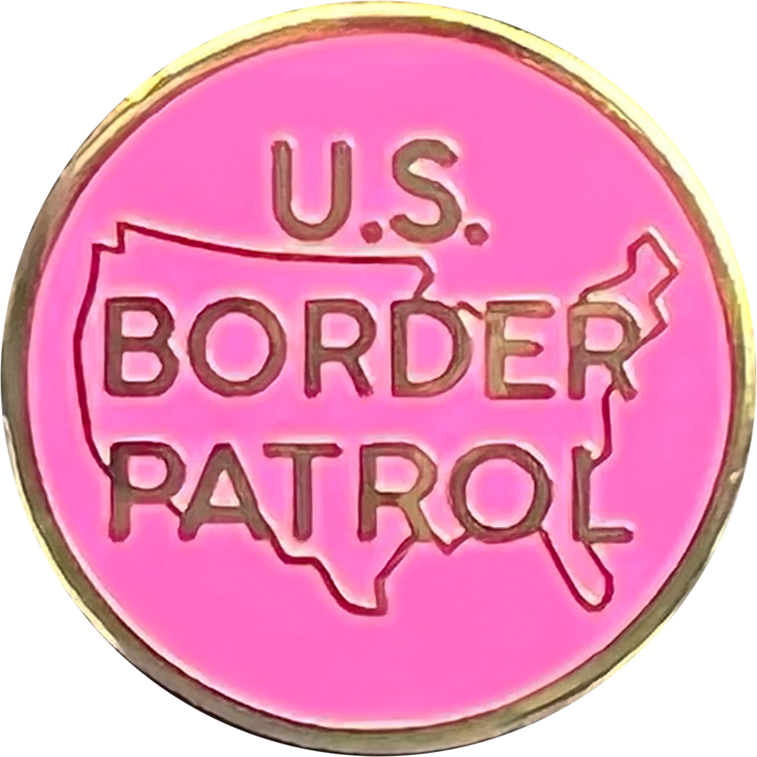 CBP US Border Patrol cloisonné lapel pin thin PINK line Breast Cancer Awareness survivor PBX-001-C P-158C  (E)