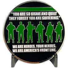 Load image into Gallery viewer, Ernest Hemingway quote Thin Green Line Border Patrol Deputy Sheriff Army Marines Military Challenge Coin CBP EL12-014