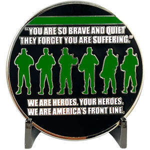 Ernest Hemingway quote Thin Green Line Border Patrol Deputy Sheriff Army Marines Military Challenge Coin CBP EL12-014