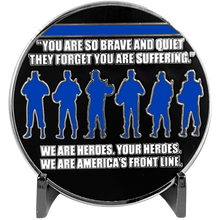 Load image into Gallery viewer, Ernest Hemingway quote Thin Blue Line Police ATF FBI LAPD NYPD Sheriff Challenge Coin CBP EL12-007L