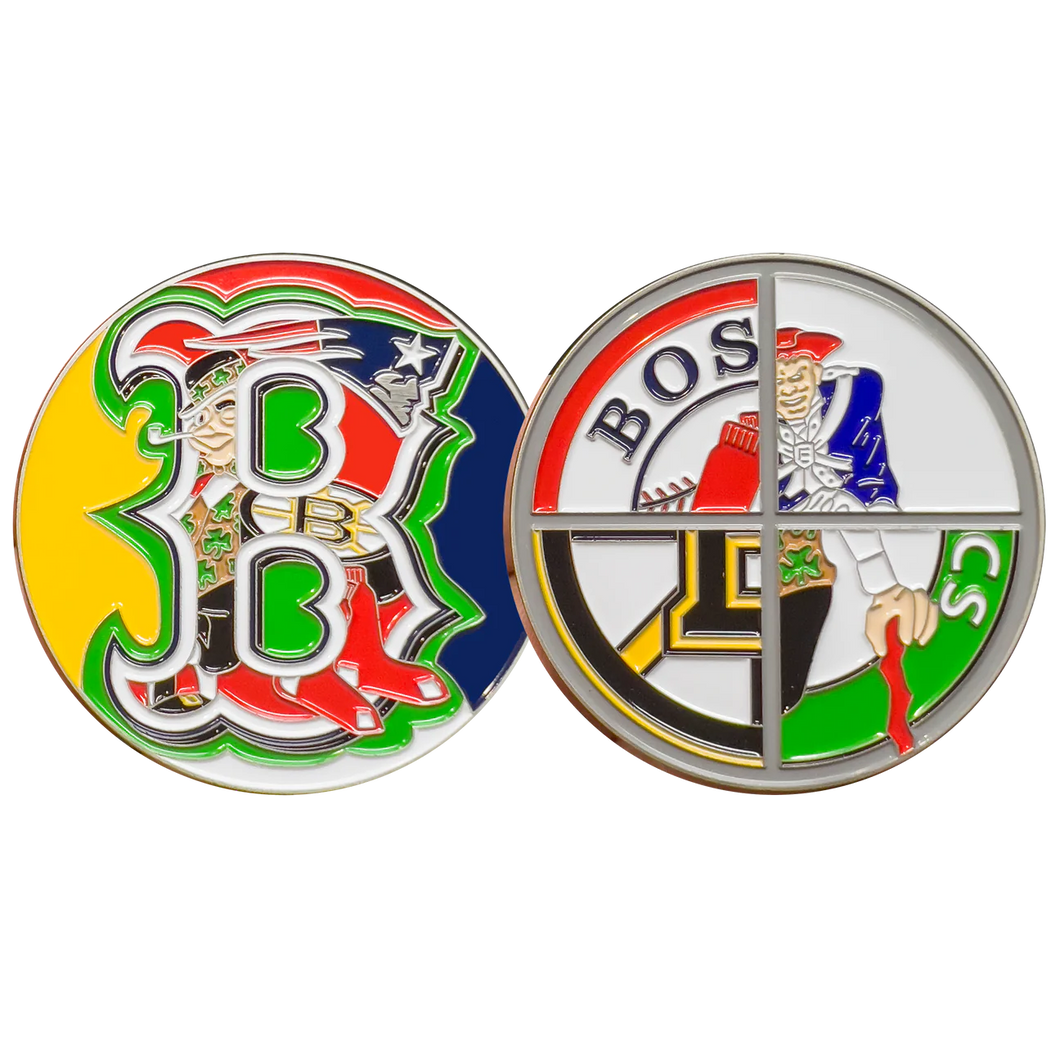 Boston Police Massachusetts State Trooper Sports Challenge Coin GL10-004