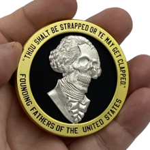 Load image into Gallery viewer, George Washington Skull 2A Don&#39;t Tread on Me Flag 2nd Amendment Challenge Coin DL11-09 - www.ChallengeCoinCreations.com