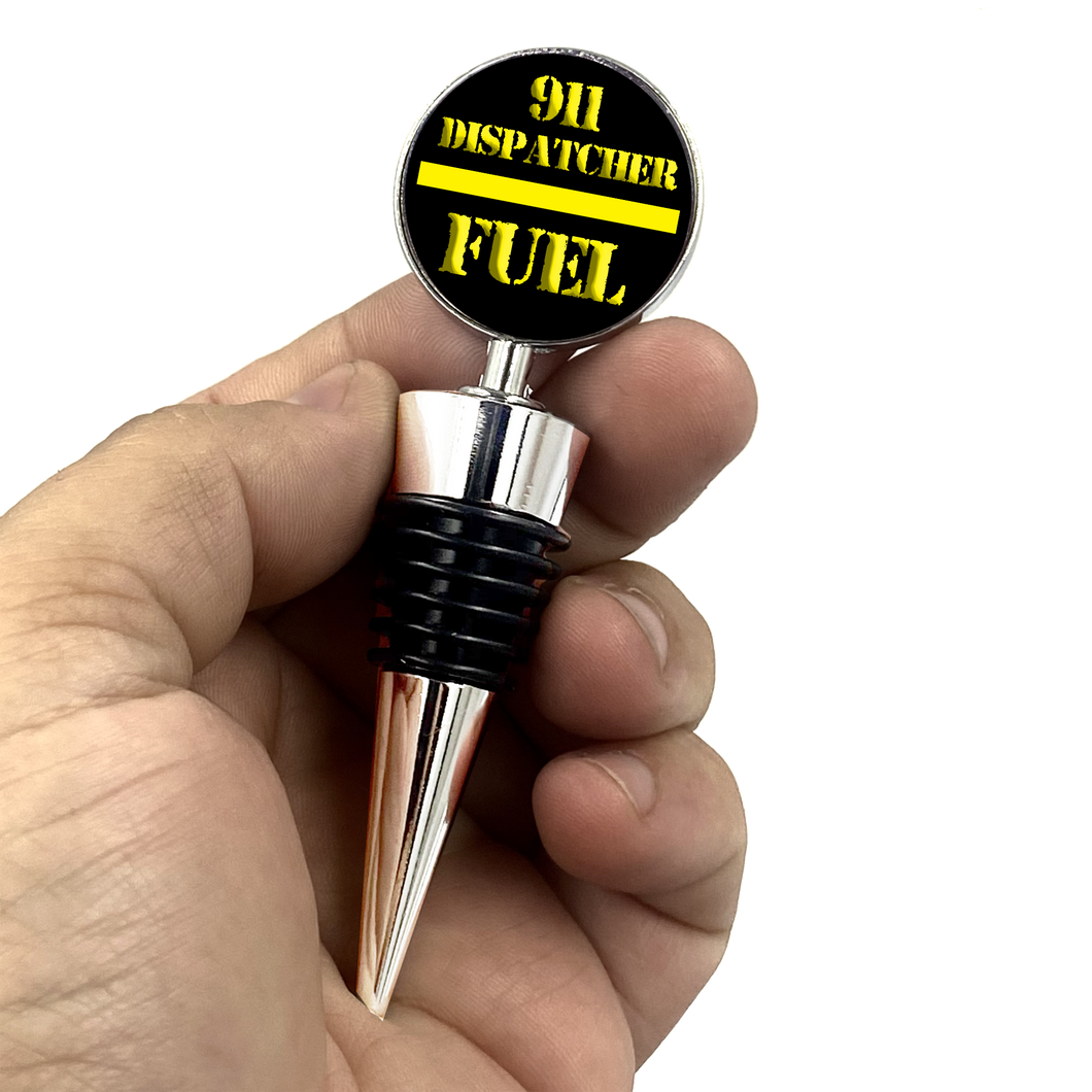 911 Dispatcher Fuel Thin Gold Line Wine Stopper - www.ChallengeCoinCreations.com