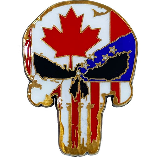 Canada USA Pin with Dual Pin Posts and extra free pin back Canadian American Police PP-006 - www.ChallengeCoinCreations.com