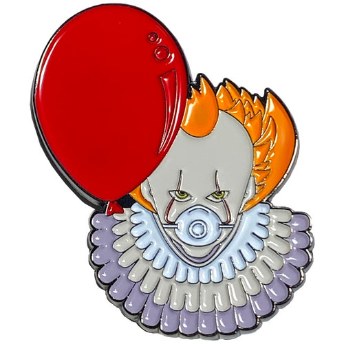 Pennywise the Clown Stephen King IT inspired Mask Pin Penny Wise II-018 - www.ChallengeCoinCreations.com