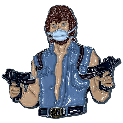 Chuck Norris inspired Mask Pin JJ-017 - www.ChallengeCoinCreations.com