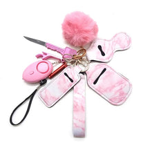 Load image into Gallery viewer, Safety Protection Keychain set with personal alarm, 8 piece keychain Free USA Shipping!!!! SDKeychain - www.ChallengeCoinCreations.com