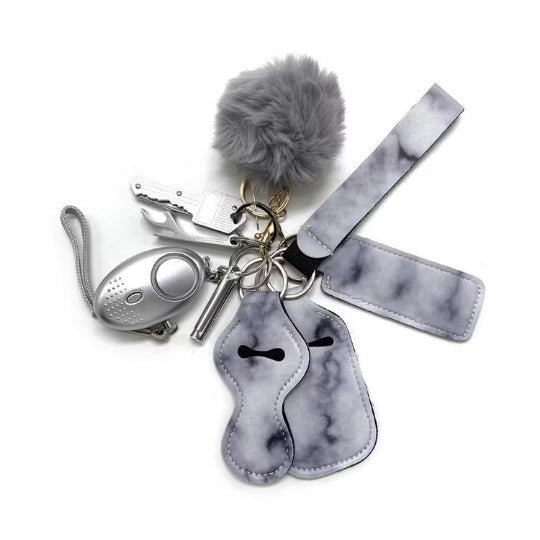 Safety Protection Keychain set with personal alarm, 8 piece keychain Free USA Shipping!!!! SDKeychain - www.ChallengeCoinCreations.com