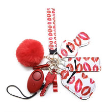 Load image into Gallery viewer, Safety Protection Keychain set with personal alarm, 8 piece keychain Free USA Shipping!!!! SDKeychain - www.ChallengeCoinCreations.com