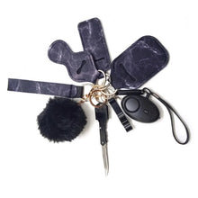 Load image into Gallery viewer, Safety Protection Keychain set with personal alarm, 8 piece keychain Free USA Shipping!!!! SDKeychain - www.ChallengeCoinCreations.com