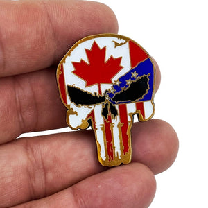 Canada USA Pin with Dual Pin Posts and extra free pin back Canadian American Police PP-006 - www.ChallengeCoinCreations.com