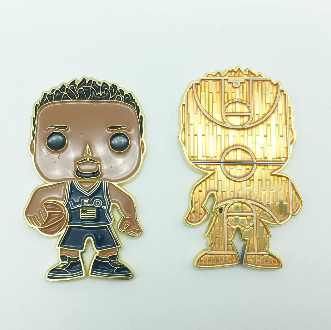 Basketball Player thin blue line guy Challenge Coin not Funko Pop BH-005 - www.ChallengeCoinCreations.com