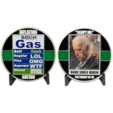 Load image into Gallery viewer, Thin Green Line Funny inflation Sleepy Joe Bare Shelf Biden Gas parody Challenge Coin MAGA Donald Trump 2024 gift GL3-011