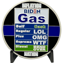 Load image into Gallery viewer, Thin Blue Line Funny inflation Sleepy Joe Bare Shelf Biden Gas parody Challenge Coin MAGA Donald Trump 2024 gift GL3-010