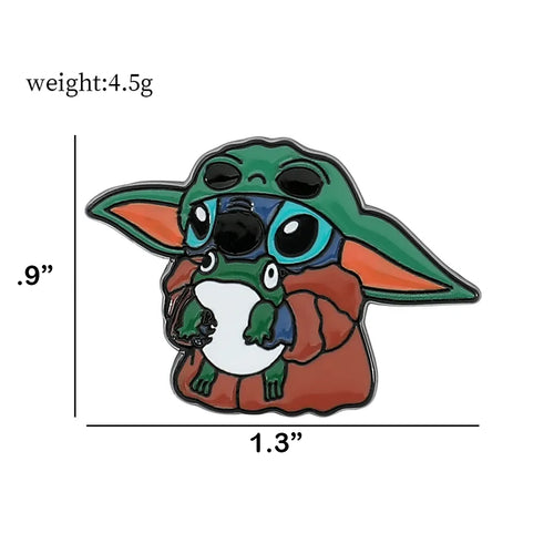 Stitch Halloween Dressed as Grogu the Child Enamel Pin FREE USA SHIPPING SHIPS FREE FROM USA P-242