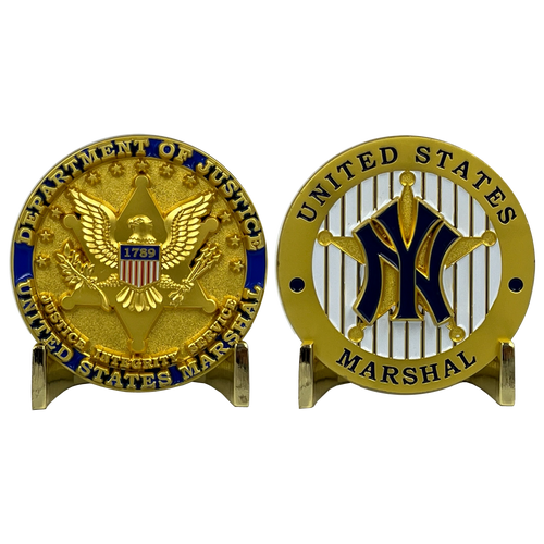 Rare Gold version New York New Jersey United States NY US Marshal Challenge Coin Southwest District NJ EL13-004
