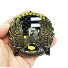 Load image into Gallery viewer, 911 Dispatcher Thin Gold Line God Bless America Sheriff Challenge Coin Emergency Operator N-004 - www.ChallengeCoinCreations.com