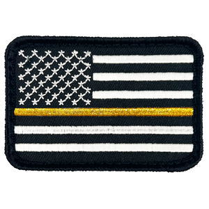 Thin Gold Line Tactical Subdued American Flag Patch with hook and loop back embroidered Dispatcher yellow Tow Truck EL12-021 PAT-229