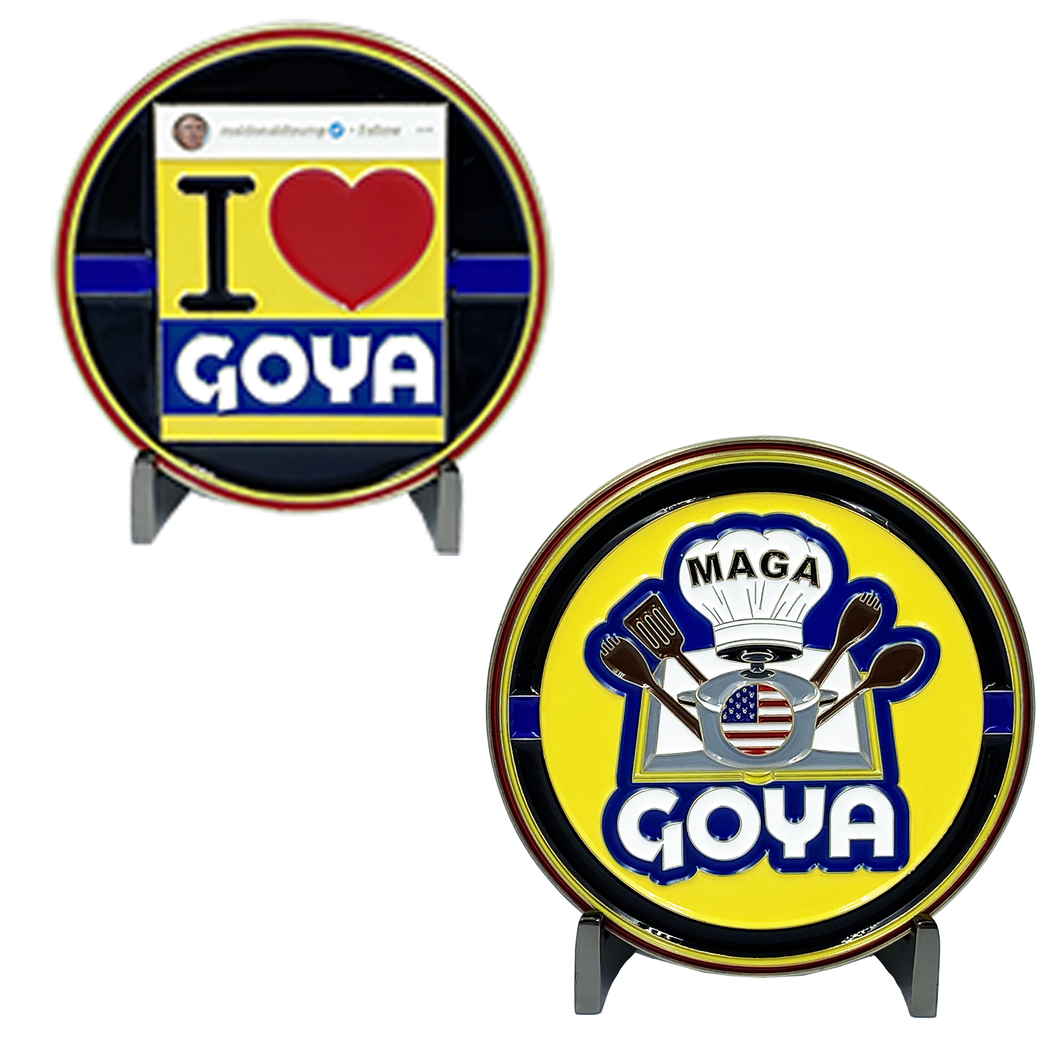 Goya President Donald J. Trump MAGA Thin Blue Line Police Challenge Coin 45 Keep America Great Make DL11-01 - www.ChallengeCoinCreations.com